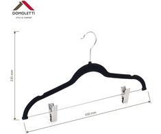 Domoletti VELVET HANGER CLIPS Juodas LSV023 3PCS