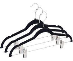 Domoletti VELVET HANGER CLIPS Juodas LSV023 3PCS