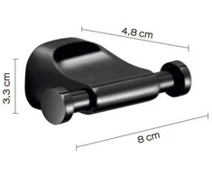Kabliukas Domoletti Amalfi, 80 mm x 48 mm x 33 mm, juoda