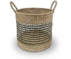 Domoletti BASKET WITH HANDLES 35X35X32CM SEAGRASS