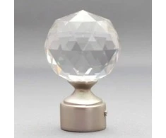 Karnizo antgaliai DOMOLETTI CRYSTAL, sidabro, Ø19 mm, 2 vnt.