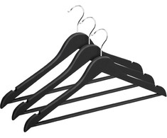 Domoletti RUBBER COATED HANGER LSR013C Juodas 3PCS