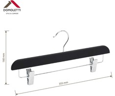 Domoletti RUBBER COATED HANGER LSR023 Juodas 2 PCS