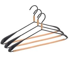 Domoletti METAL HANGER WOOD ROUND BAR Juodas 3 PCS
