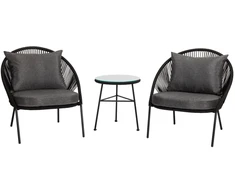 Lauko baldų komplektas Domoletti OUTDOOR FURNITURE SET Juodas 2 SEAT