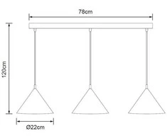 Pakabinamas šviestuvas Lampa wisząca Domoletti PENDANT LIGHT TRIANGLE 3XE27 Juodas