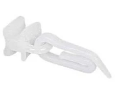 Domoletti Slankiojanti plastikinė kilputė su viengubu kabliuku, baltos sp., 30 vnt