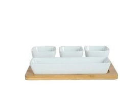 Domoletti SQUARE BOWL BAMBOO PLATTER 26.1X17CM