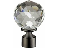 Karnizo antgalis DOMOLETTI CRYSTAL KULA, titano, Ø19 mm