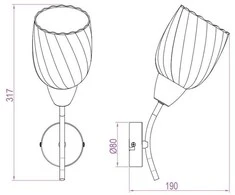 Sieninis šviestuvas Domoletti WALL LAMP CL17061-1W 60W E27