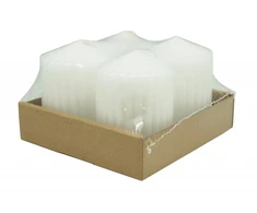 Donau Home Žvakė stulpelis briaunuota Standard, 60x80mm, 4 vnt., balta (45343314-14)