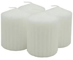 Donau Home Žvakė stulpelis briaunuota Standard, 60x80mm, 4 vnt., balta (45343314-14)