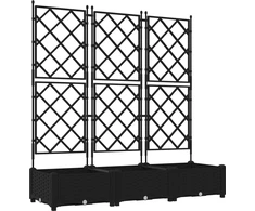 Sodo vazonas 3 pcs Juoda 120 x 40 x 125,5 cm Plienas