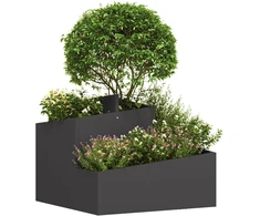 Sodo vazonas Juoda 60 x 60 x 50 cm Šaltai valcuotas plienas