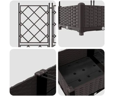 Sodo vazonas 3 pcs Ruda 120 x 40 x 125,5 cm Plienas