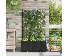 Sodo vazonas 2 vnt. Juoda 80 x 40 x 143 cm PP