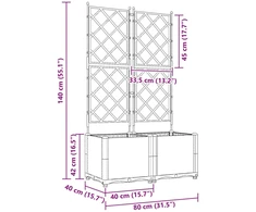 Sodo vazonas 2 vnt. Juoda 80 x 40 x 143 cm PP