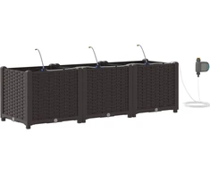 Sodo vazonas 3 vnt. Ruda 120 x 40 x 37,5 cm PP