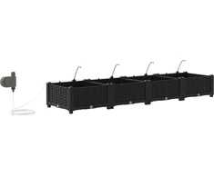 Sodo vazonas 4 pcs Juoda Plienas
