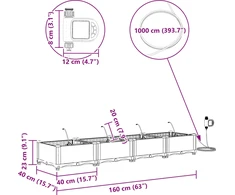 Sodo vazonas 4 pcs Juoda Plienas