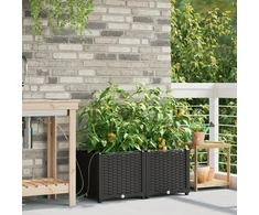 Sodo vazonas 2 vnt. Juoda 80 x 40 x 37,5 cm PP