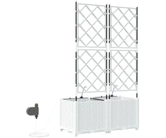 Sodo vazonas 2 pcs Balta Plienas