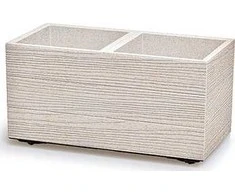 Sodo vazonas 57 x 28,8 x 29 cm Madera Case ECO Wood baltas PROSPERPLAST