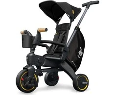 Doona Liki S5 5in1 Sulankstomas triratis dviratukas + puodelių laikiklis - Juodas