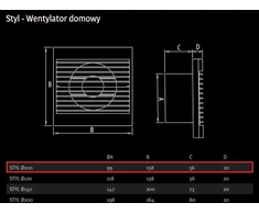 „Dospel Wall“ ventiliatorius STYL 100S 007-0001