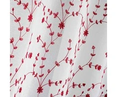 Douceur Dinterieur Interjero dizainas Langų užuolaidos su ąselėmis PETIT FLEUR, 140 x 240 cm, balta ir raudona