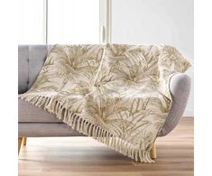 Douceur d`Interieur Sofos užvalkalas, lapų motyvas, DUNE, 125 x 150 cm