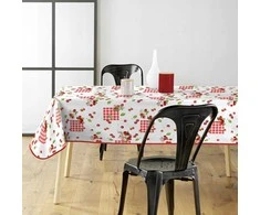 Douceur d`Interieur vaisių rašto staltiesė CERISE, 140 x 240 cm, plastikas