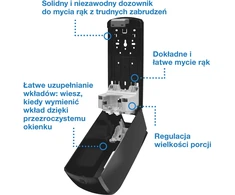 Muilo dozatorius Tork Industrial Soap and Kremas Dispenser – pramoninis muilo ir kremų dozatorius, juodas (570008)
