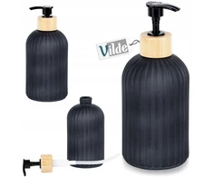 Skysto muilo dozatorius Vilde 400 ml stiklinis juodas