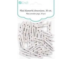 Dallprint Spaustukai mediniai mini 30vnt baltas