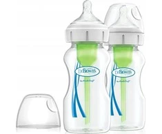 DR. BROWN'S OPTIONS+ 270 ml plataus kaklelio buteliukai, 2 vnt.