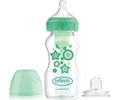 DR. BROWN'S OPTIONS+ 270 ml pereinamasis buteliukas plačiu kakleliu + silikoninis snapelis, žalias
