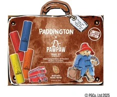 Set Dr. PawPaw: Paddington Oranžinis Marmalade Hydrating Lūpų balzamas, 4 g + Paddington Bear Original Balm Vegan Lūpų balzamas, 4 g + Strawberry Jam Hydrating Lūpų balzamas, 4 g + Hot Chocolate Hydrating Lūpų balzamas, 4 g