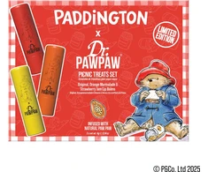 Set Dr. PawPaw: Paddington Oranžinis Marmalade Hydrating Lūpų balzamas, 4 g + Paddington Bear Original Balm Vegan Lūpų balzamas, 4 g + Strawberry Jam Hydrating Lūpų balzamas, 4 g