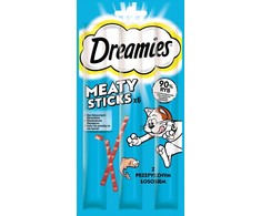 Kačių Skanėstai - Dreamies Mėsos Lazdelės Su Lašiša 30g