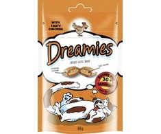 Skanėstai katėms Dreamies, su vištiena, 60 gr