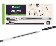 Juodas gelinis rašiklis D.rect 3006/2603, 0.3mm