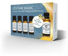 Optima Natura Pagrindinis rinkinys Eukalipto eterinis aliejus 10ml + Pušų eterinis aliejus 10ml + Levandų eterinis aliejus 10ml + Apelsinų eterinis aliejus 10ml + Arbatmedžio eterinis aliejus 30ml