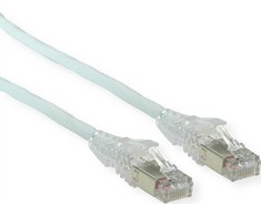 DTWYLER DTWYLER pataisinis kabelis kat. 6A (EA klasė) S/FTP, CU 7702 flex LSOH, AMP v2, kryžminis, pilkas, 1 m.