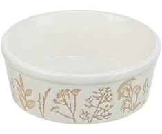 Trixie dubenėlis, šuniui, keramikinė, motyw ro�linny, bia�a/taupe, 0,7 l/16 cm