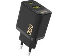 Dudao A27TEU PD 30W GaN USB-A USB-C sieninis įkroviklis - Juodas