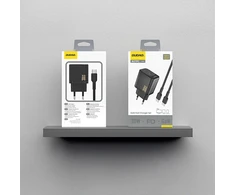 Dudao A27PCEU PD 30W GaN USB-C sieninis įkroviklis su USB-C laidu - Juodas