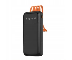 Dudao K6Pro universal powerbank 10000mAh with USB cable, USB Type C, Lightning juodas (K6Pro-juodas)