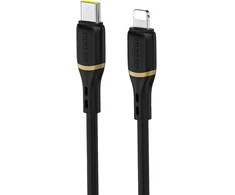 Dudao L25X USB-C - Lightning laidas 1 m 30 W su minkštu silikoniniu apvadu - juodas