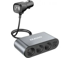 Dudao automobilinis įkroviklis 2x USB / 3x cigarečių žiebtuvėlio skirstytuvas juodas (R1Pro juodas)